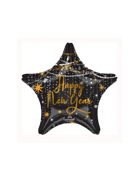 Globo 19" Mylar  Estrella Happy New Year  Midnight Hour