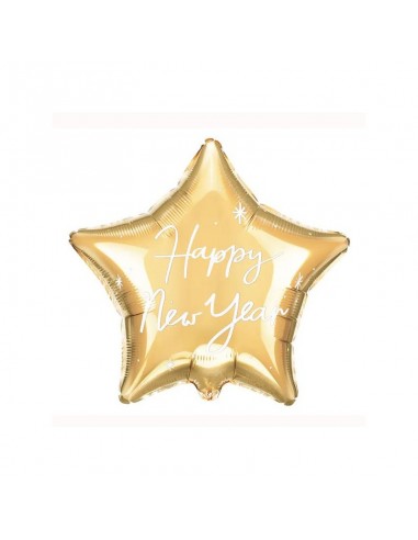 GLOBO MYLAR 20" ESTRELLA "HAPPY NEW YEAR" 1 UNIDAD