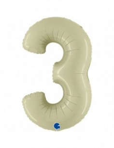 Globo 40" Mylar numero 3 Verde Oliva GRABO