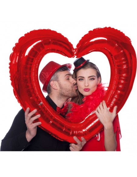 Globo 31" mylar Corazon selfie rojo ROCCA FUN FACTORY