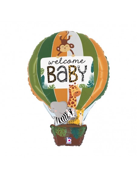 Globo 30" Super Shape Nascita "Animals Welcome Baby" GRABO