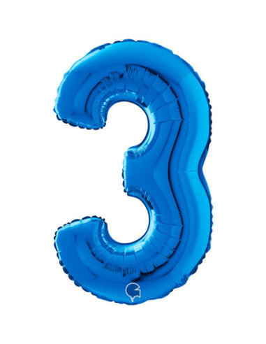 Globo 26" Number 3 Blue