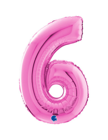 Globo 26"Number 6 Pink