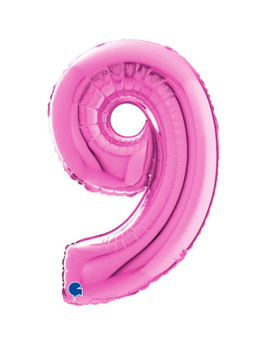 Globo 26"Number 9 Pink