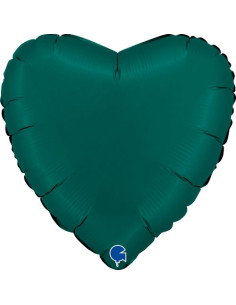 Heart 18inc Satin Emerald Green GRABO