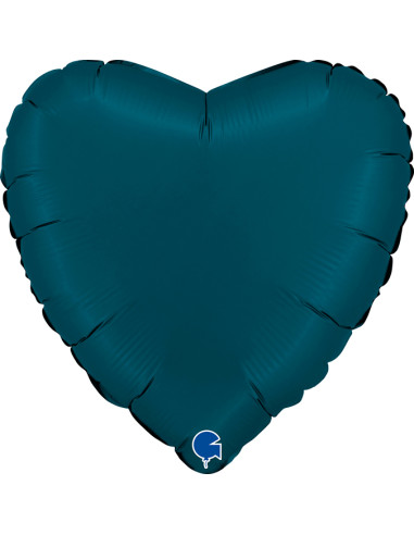 Heart 18inc Satin Petrol Blue