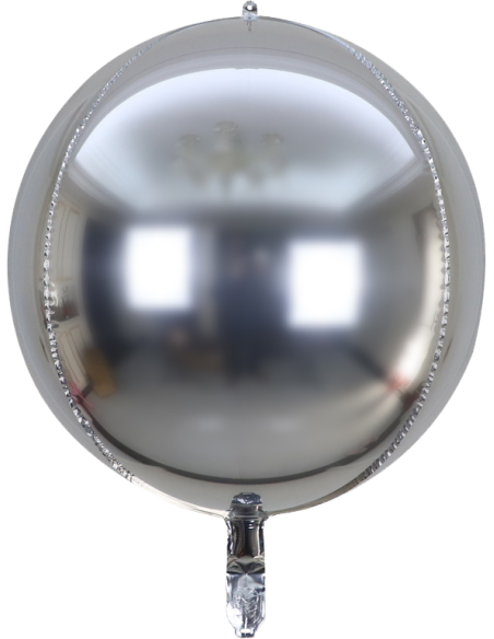 GLOBO 24" /60CM Mylar Orbz  SILVER 1 Pz WOW POPS