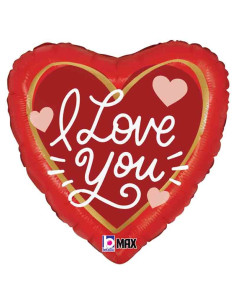 Globo 18" Mylar Corazón Mensaje de Amor betalic