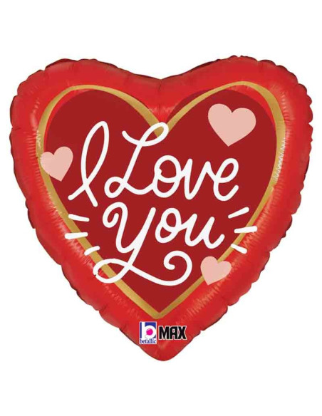 Globo 18" Mylar Corazón Mensaje de Amor betalic