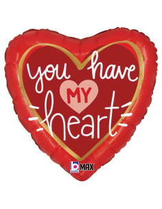 Globo 18" Mylar Corazón Mensaje de Amor betalic 2
