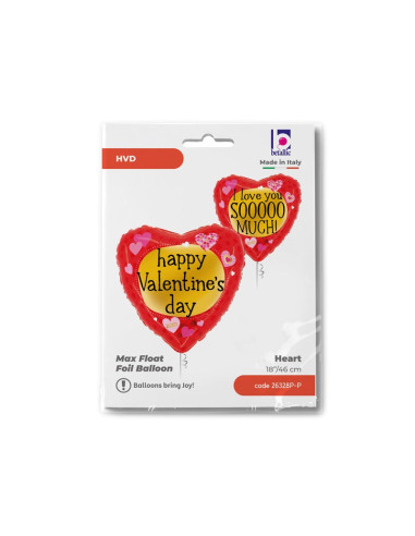 Globo 18" Mylar corazón de San Valentín betalic