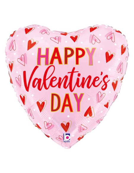 Mini Globo en Forma de Corazón de 9" "Happy Valentine's Day" betalic