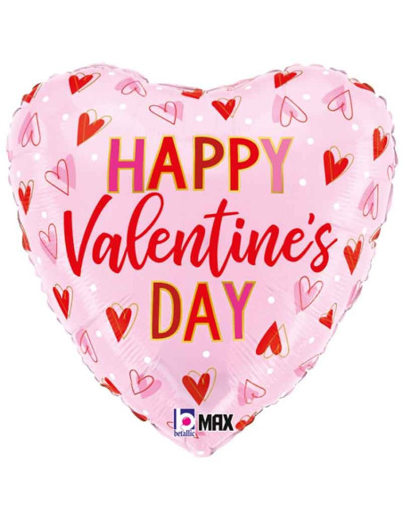 Globo en Forma de Corazón de 18" "Happy Valentine's Day" betalic