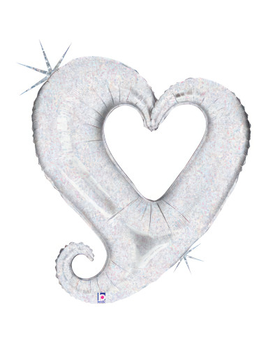 CORAZON  33 INCH Chain Of Hearts Silver